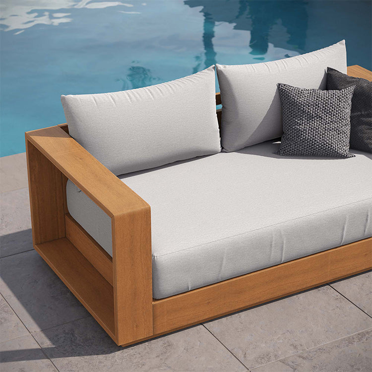 Credenza Outdoor Wood Loveseat, natural