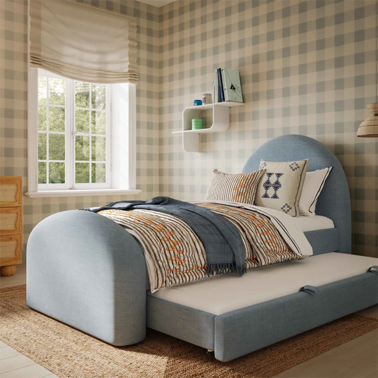 Blue Moon Chenille Twin Trundle Bed