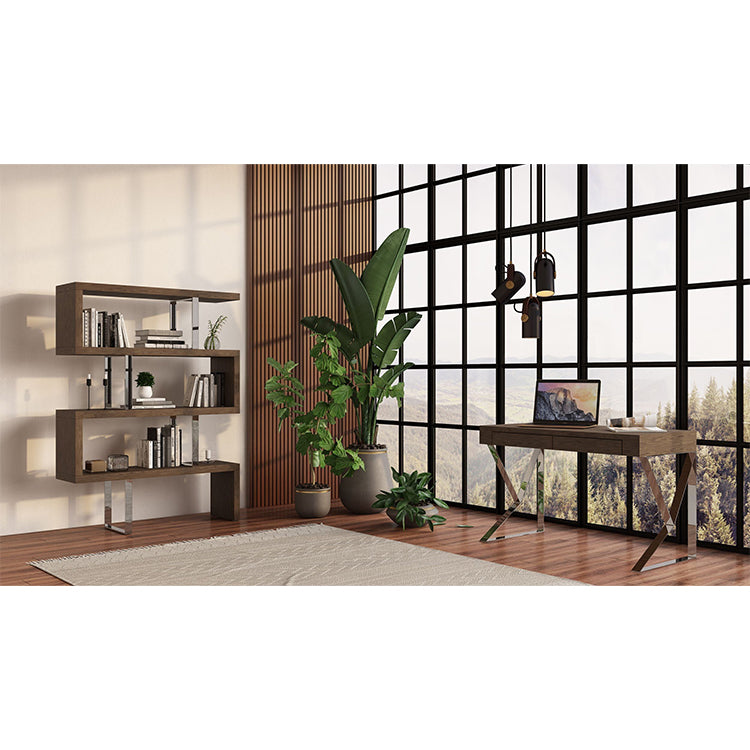 Mazy Walnut Bookcase