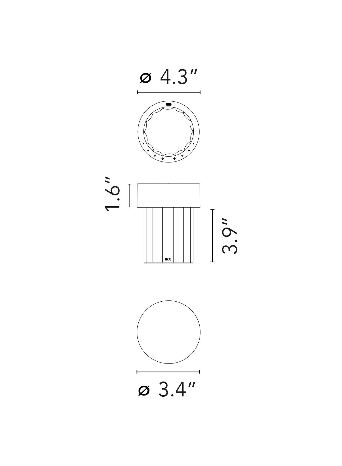 Flos Last Order Fluted Lamp, Polished Stainless Steel