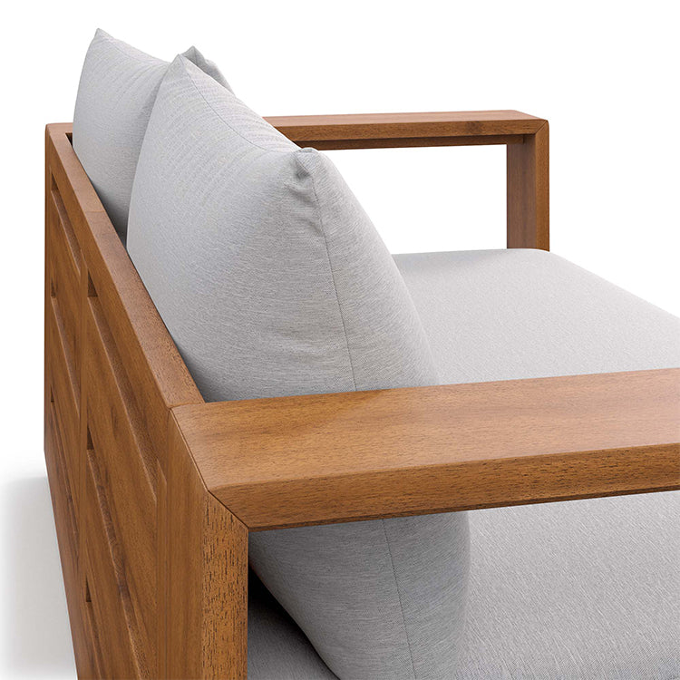 Credenza Outdoor Wood Loveseat, natural
