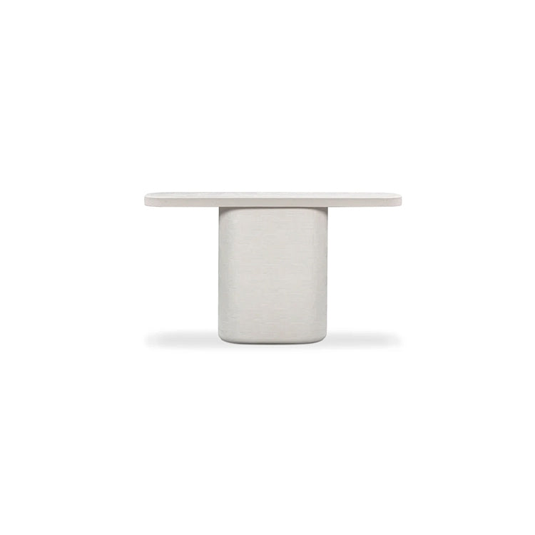 Serrie Concrete Console Table, ivory