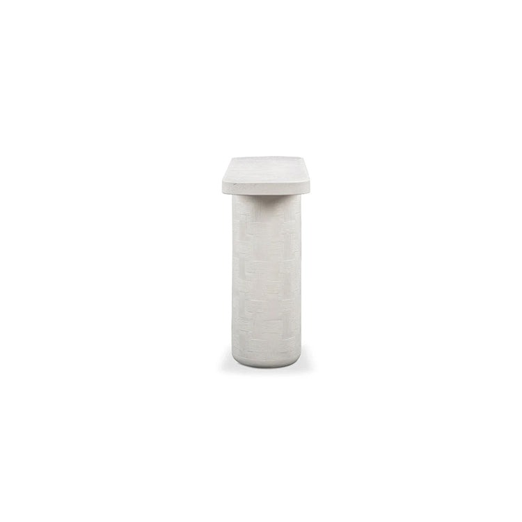 Serrie Concrete Console Table, ivory