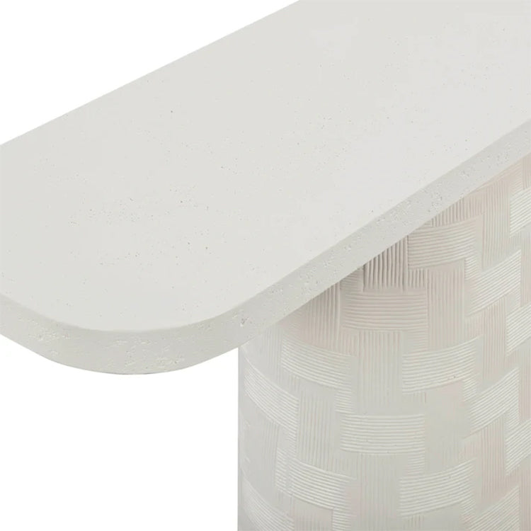 Serrie Concrete Console Table, ivory