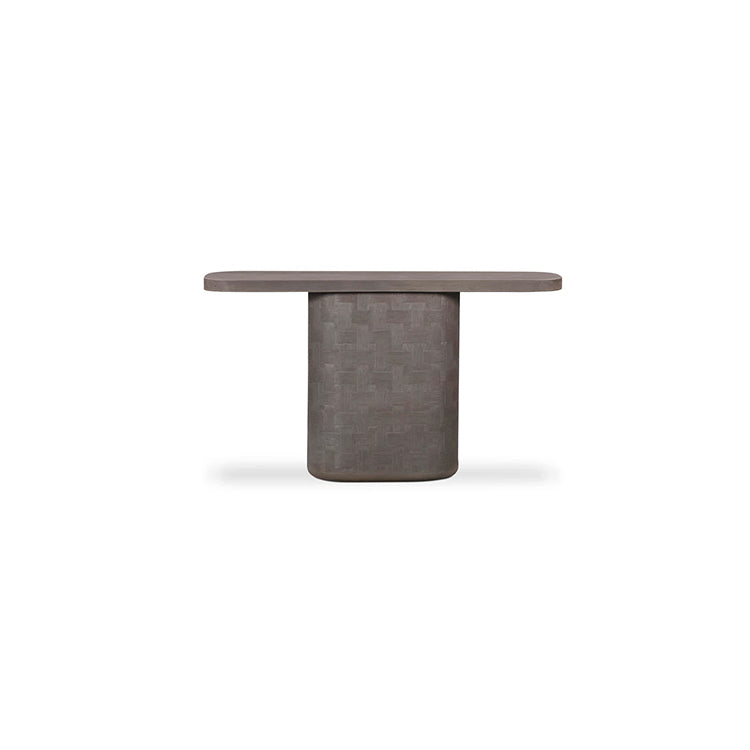 Serrie Concrete Console Table, dark umber