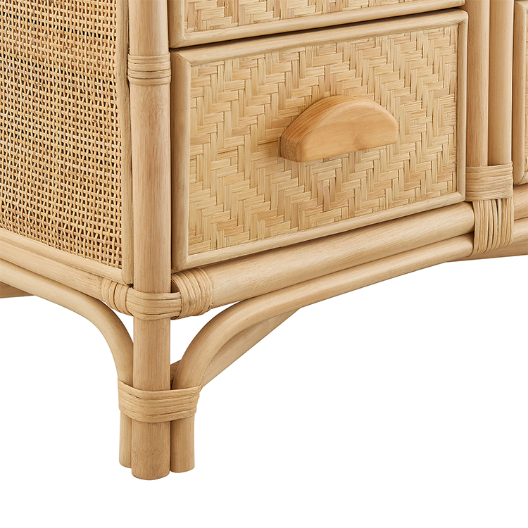 Janne Arched Natural Rattan Bookshelf, Natural