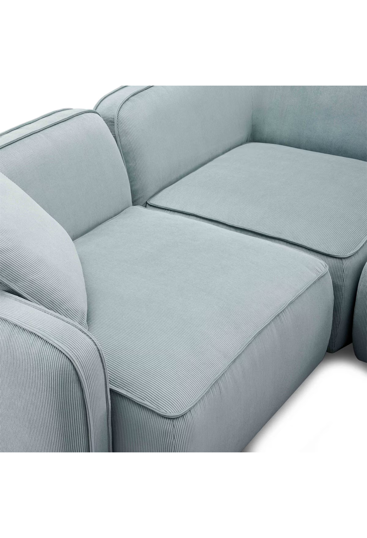 Syntara Velvet 4- Piece Sectional,Light Blue
