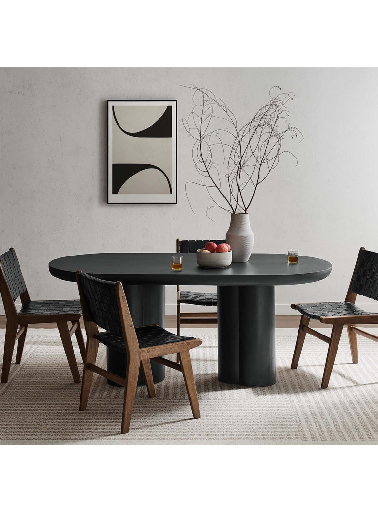 Pianc 72" Oval Dining Table, Black