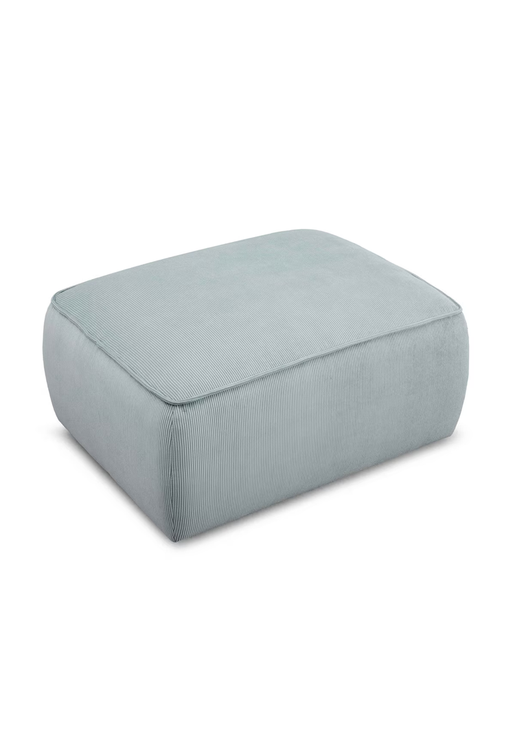 Syntara Velvet Ottoman, Light Blue