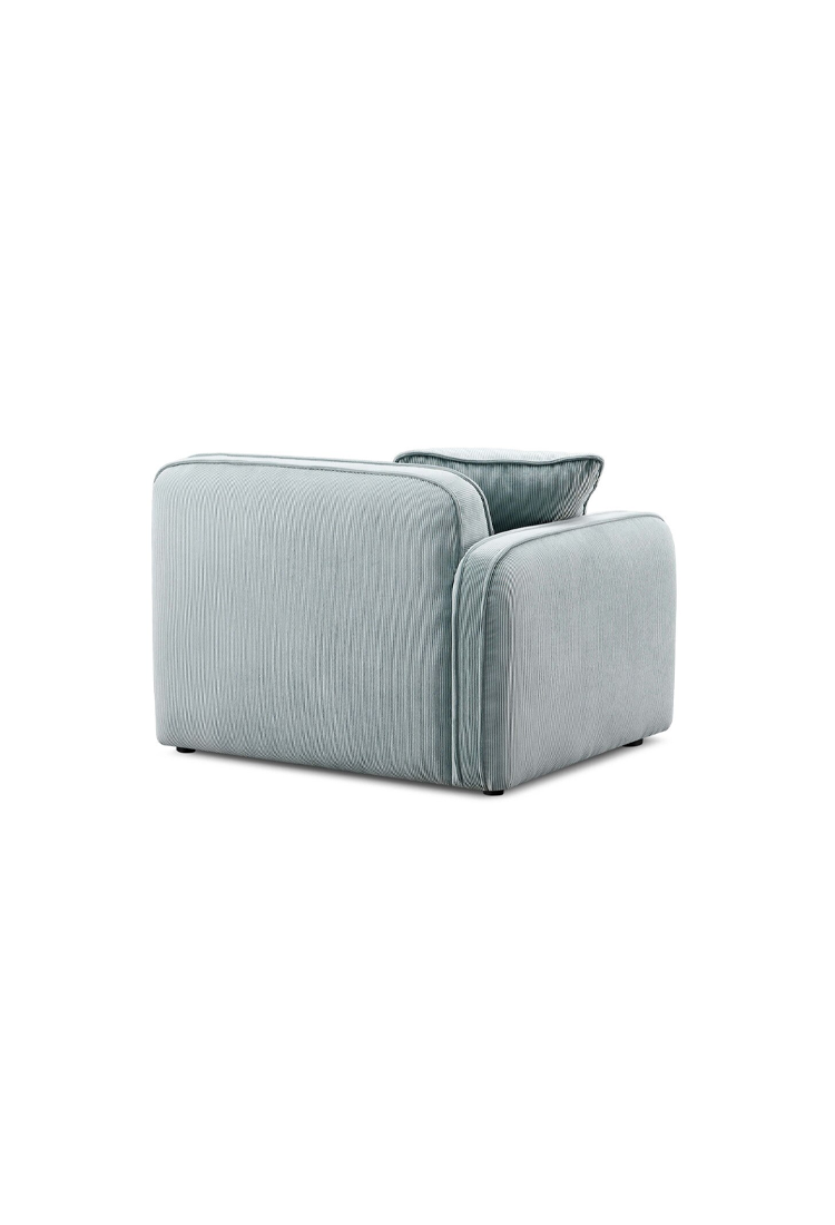 Syntara Velvet LAF Corner Chair,Light Blue