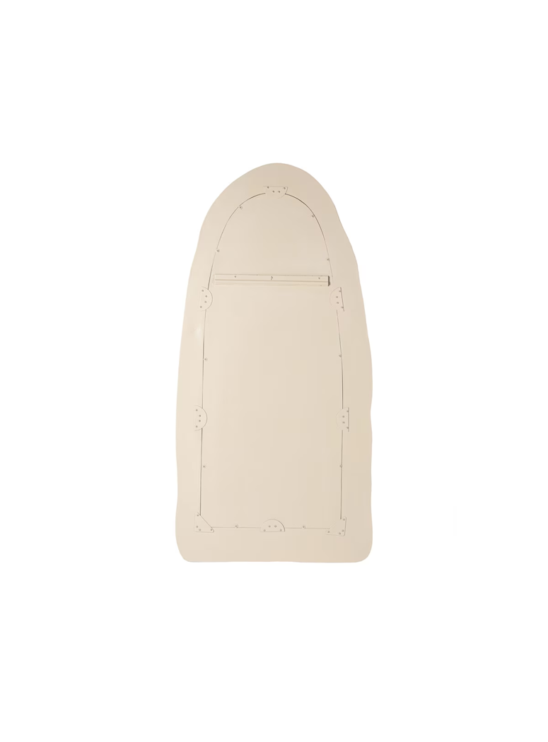 Aziel Cream Textured Small Floor Mirror