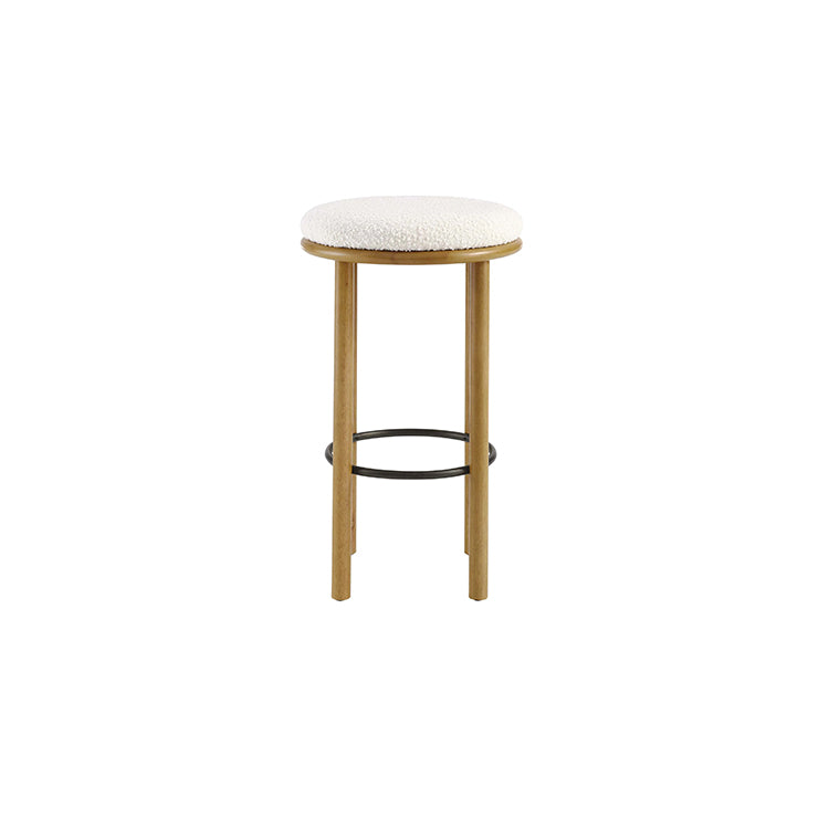 Pebble Boucle Oak Ivory Bar Stools, Set of 2