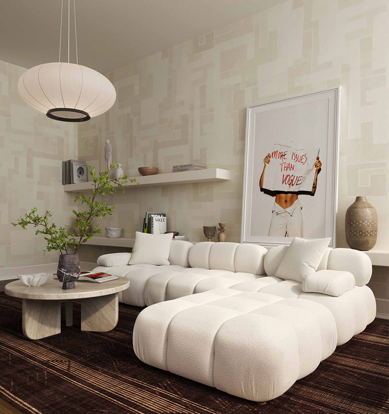 Huggy Cream Vegan 4-piece Sectional