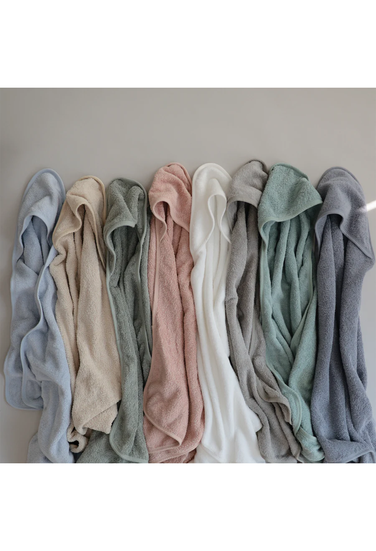 Mushie Organic Cotton Baby Hooded Towel,Blush