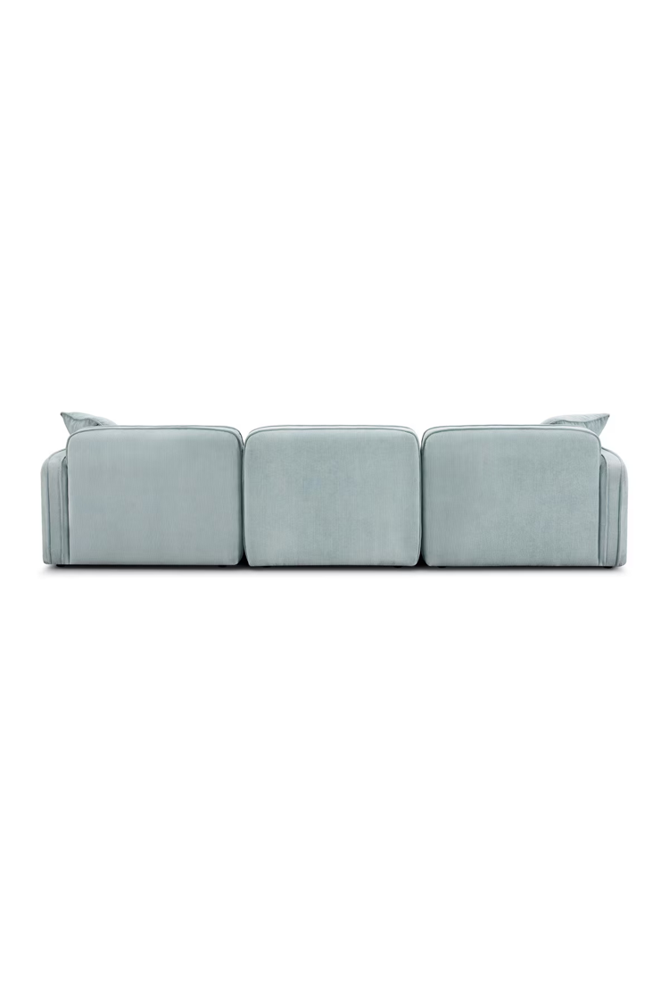 Syntara Velvet 4- Piece Sectional,Light Blue