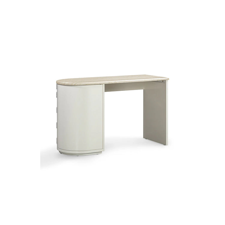Marlo Cream Faux Travertine Desk
