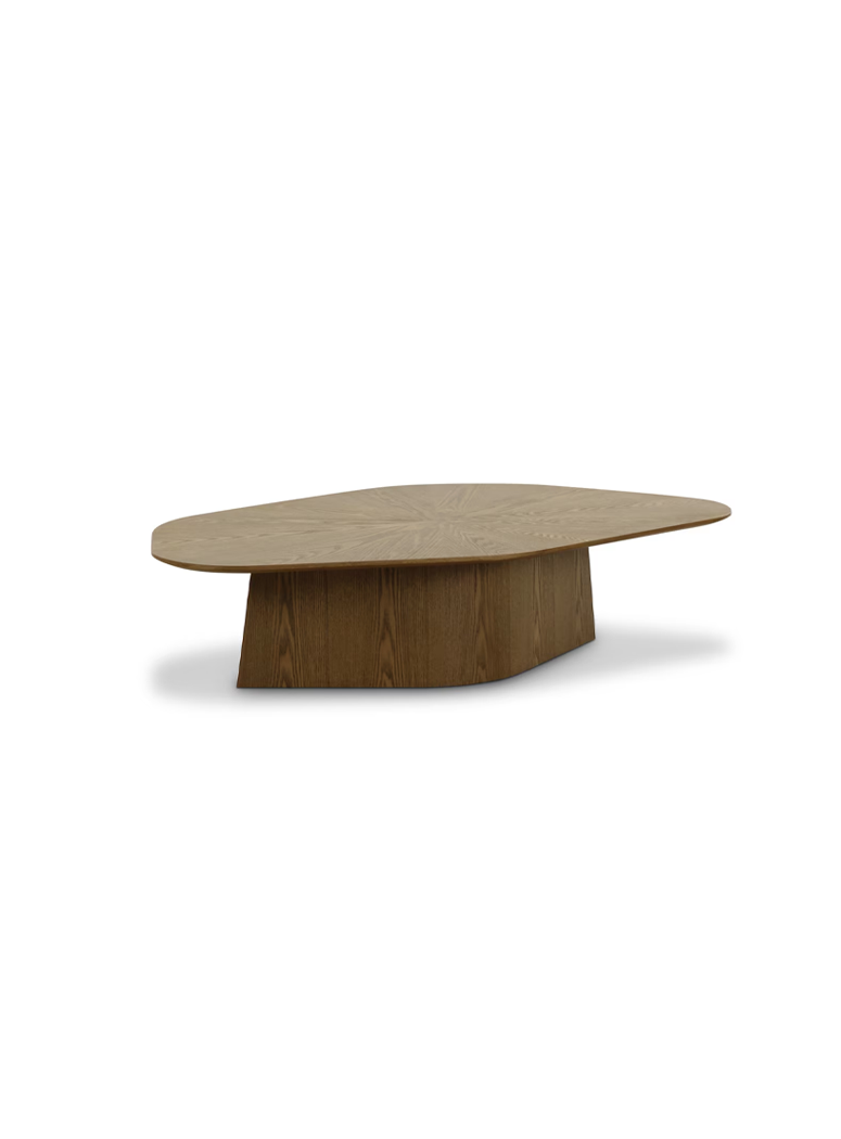 Fiorael Geometric Low Coffee Table,Brown Ash