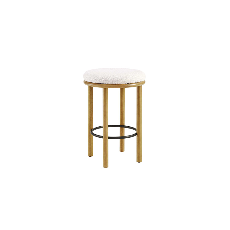 Pebble Boucle Oak Ivory Counter Stools, Set of 2
