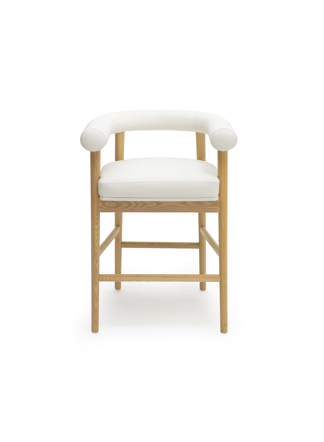Para Vegan Leather Counter Stool, White