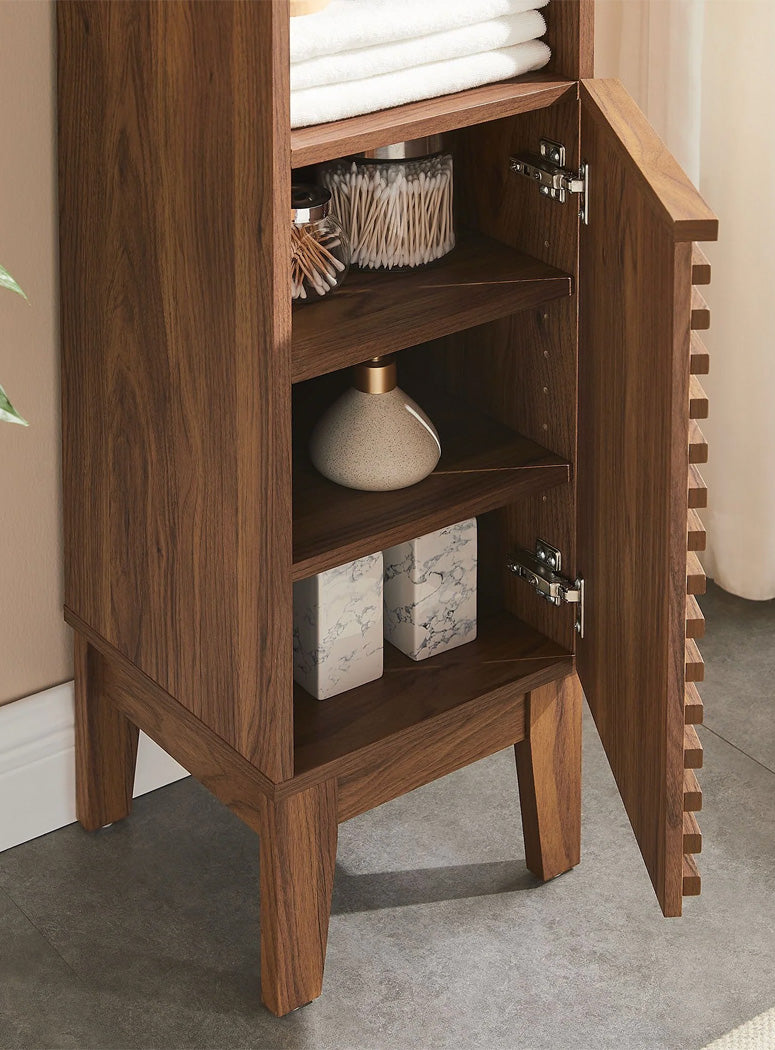 Chateau Narrow Bathroom Storage Cabinet,walnut