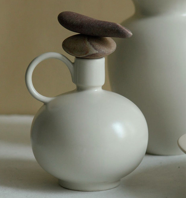 NR Ceramics Gourd Candle Holder, fog