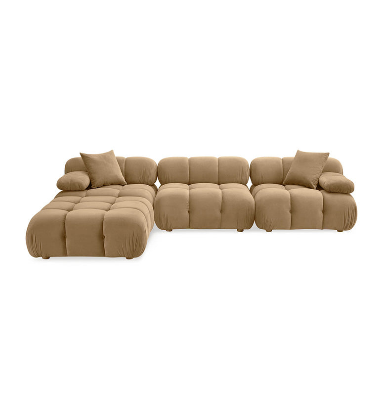 Huggy Cafe Au Lait Velvet 4-piece Sectional