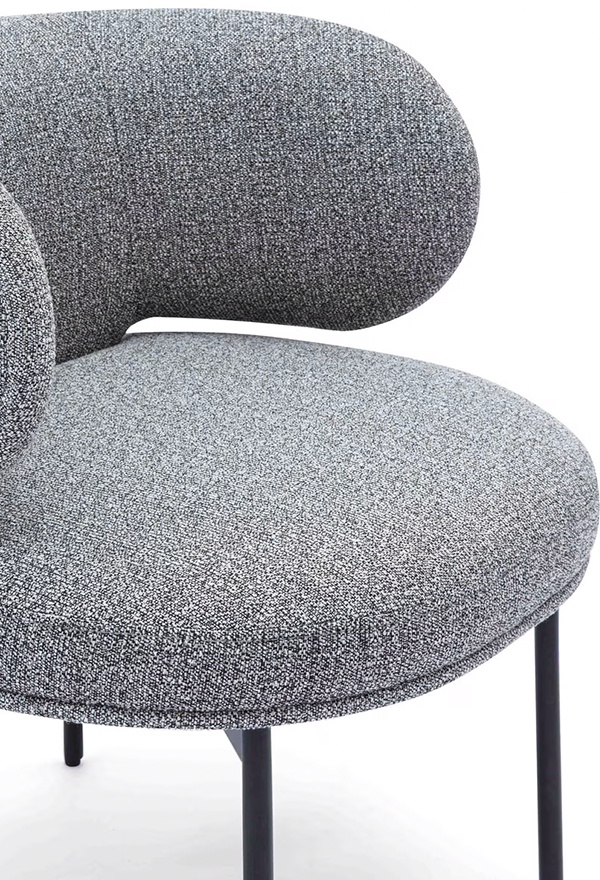 Maurene Grey Boucle Dining Chair