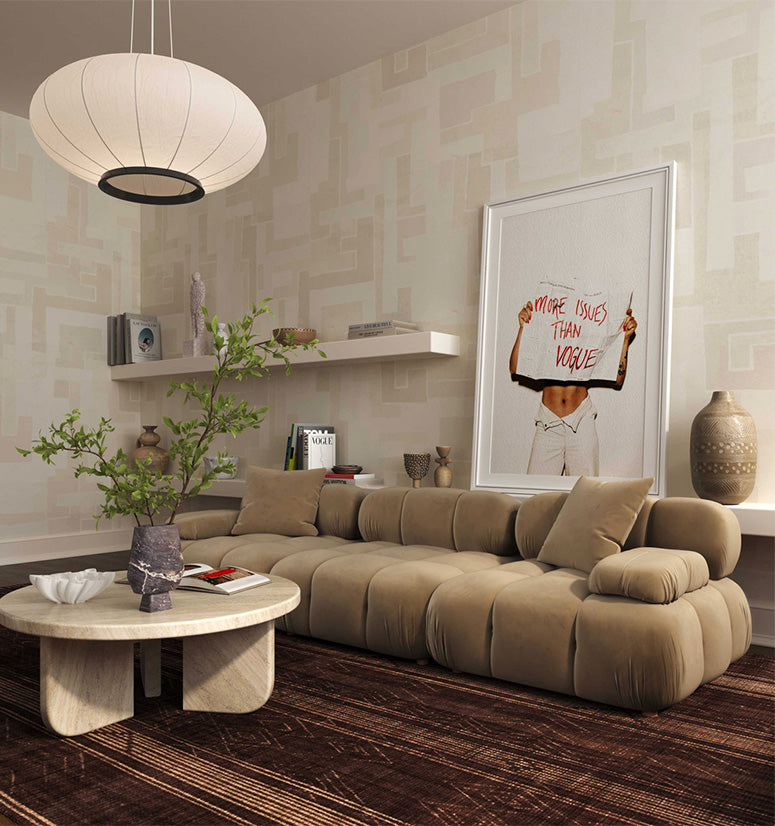 Huggy Cafe Au Lait Velvet Sofa