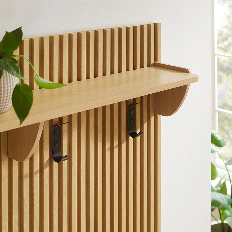 Chateau Coat Rack Panel With Shelf, oak