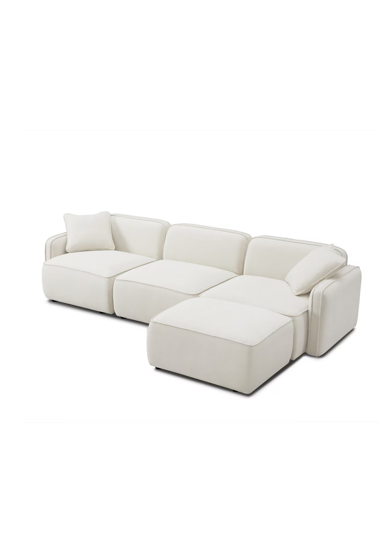 Syntara Linen 4- Piece Sectional,Sand