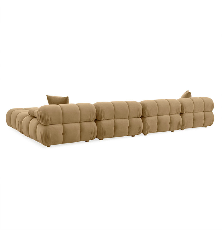 Huggy Cafe Au Lait Velvet 6-piece U-Sectional