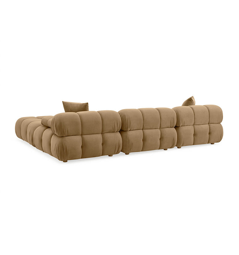 Huggy Cafe Au Lait Velvet 4-piece Sectional