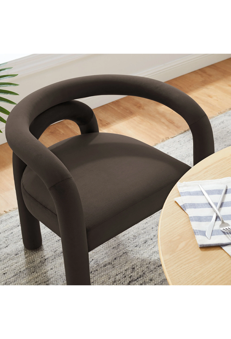 Cavara Velvet Dining Chair,Cocoa