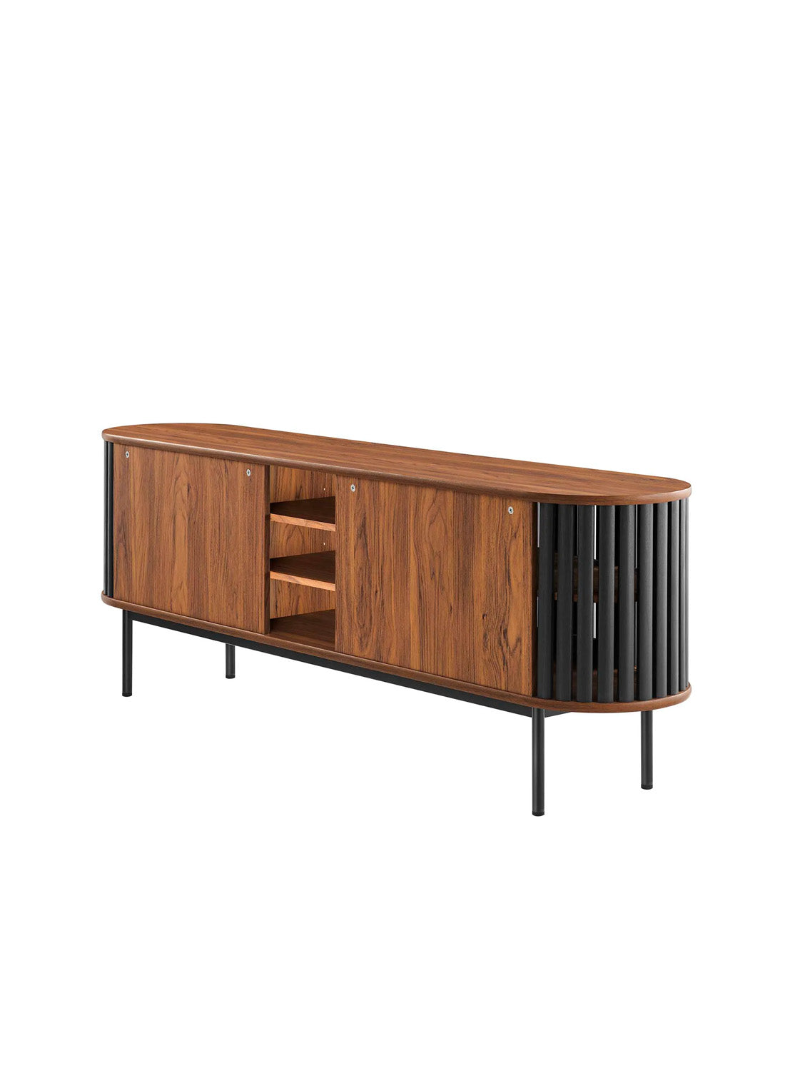 Kanso Media Stand, Walnut Black