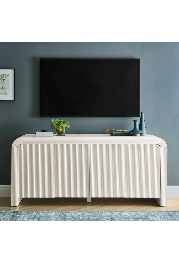 Timber 70" Sideboard Cabinet,White Matte