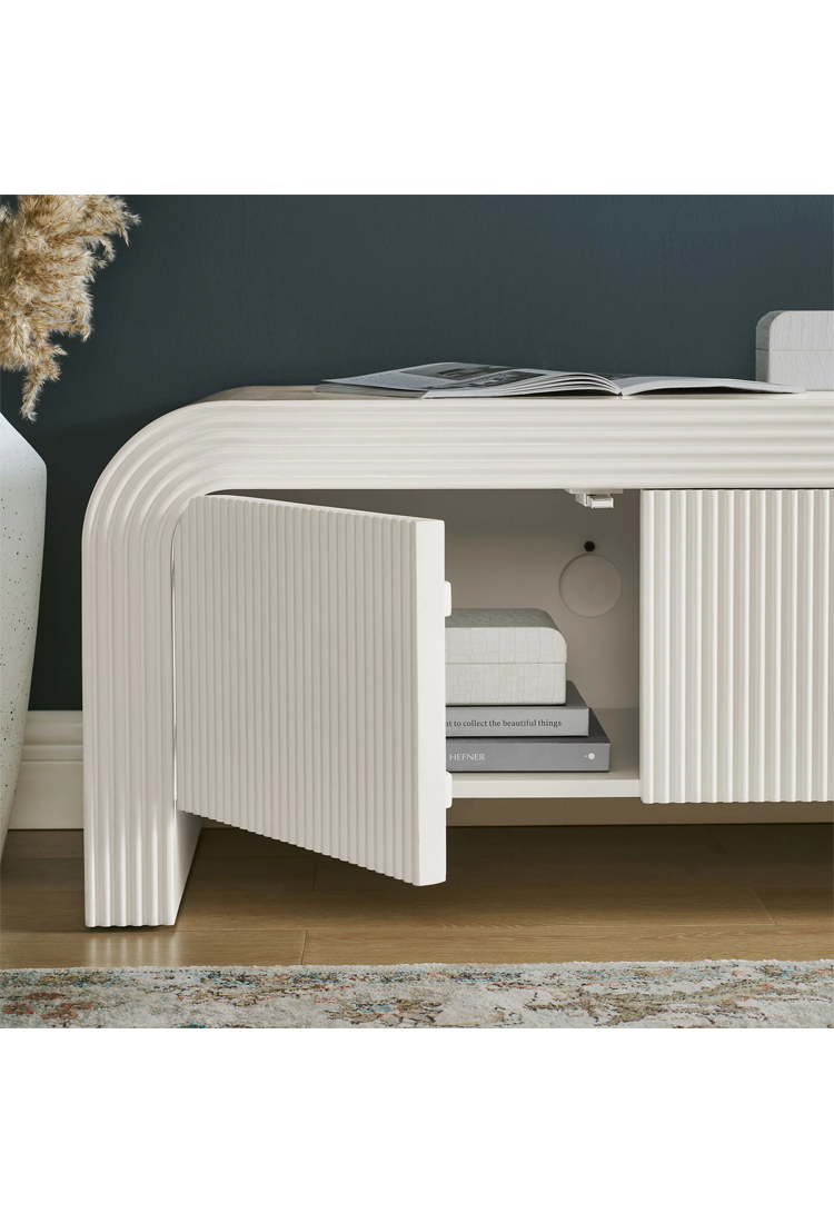 Timber 68" TV Stand,White Matte