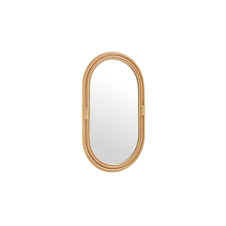Corsie Oval Rattan Wall Mirror, Natural