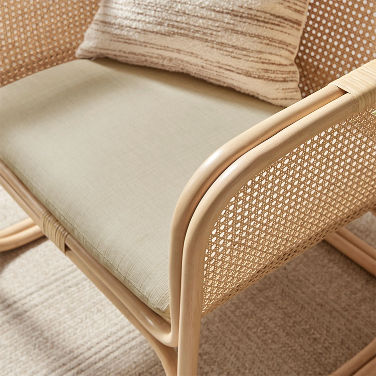 Ellie Natural Rattan Accent Armchair, Natural