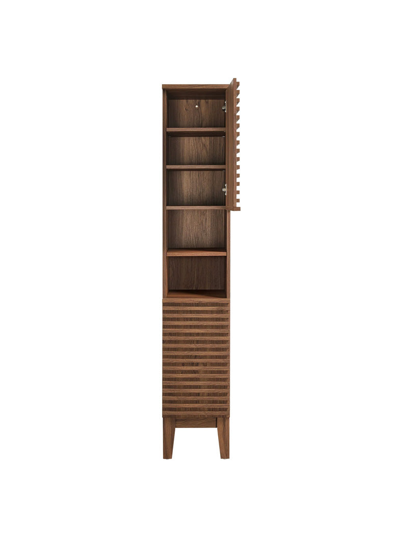 Chateau Narrow Bathroom Storage Cabinet,walnut