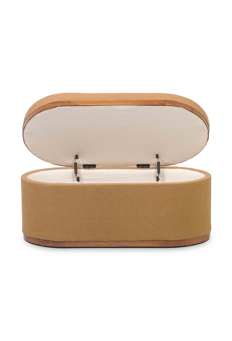 Vespera Oval Storage Ottoman,peach