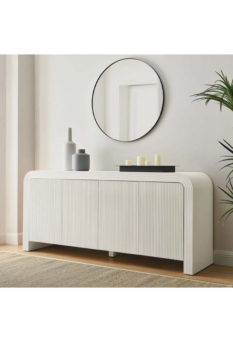 Timber 70" Sideboard Cabinet,White Matte