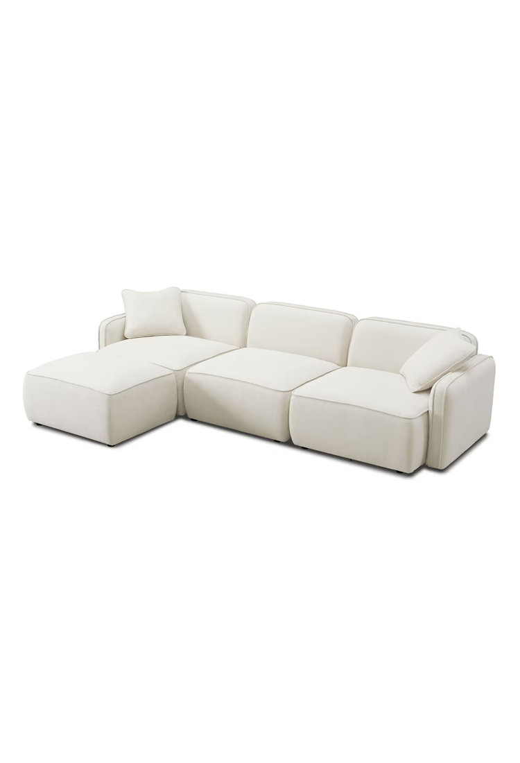 Syntara Linen 4- Piece Sectional,Sand