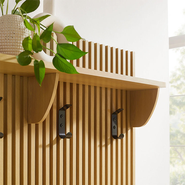 Chateau Storage Bench and Coat Rack, oak