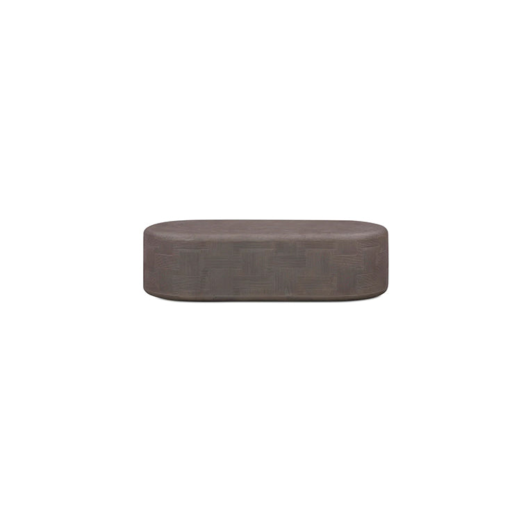 Serrie Concrete Rounded Coffee Table, dark umber