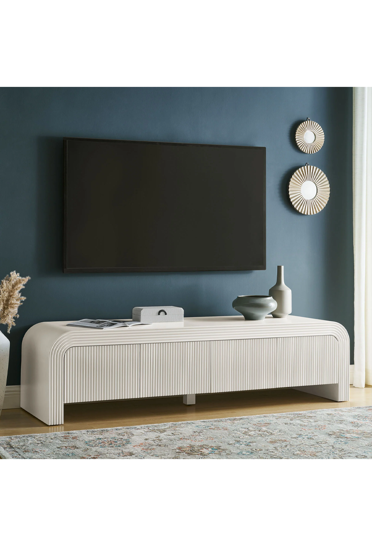 Timber 68" TV Stand,White Matte