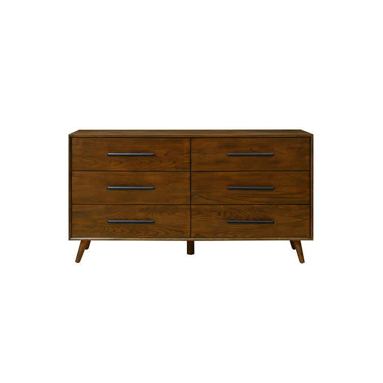 Emerie 62" Walnut 6-Drawer Dresser
