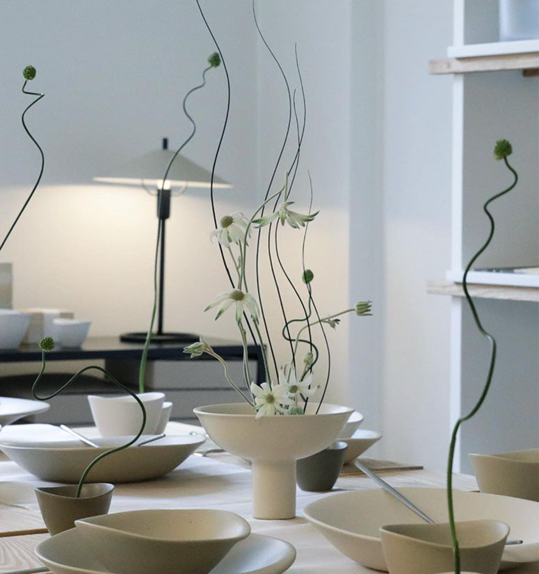 NR Ceramics Pedestal Bowl, fog
