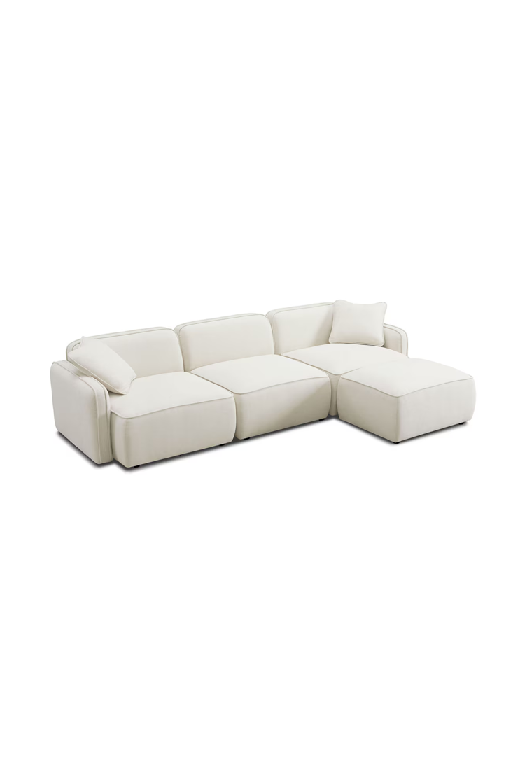 Syntara Linen 4- Piece Sectional,Sand
