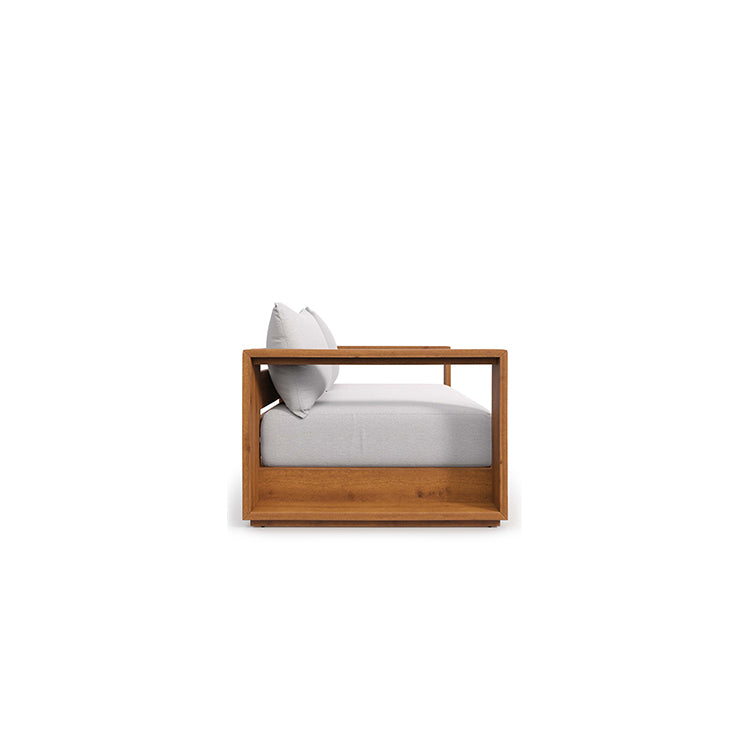 Credenza Outdoor Wood Loveseat, natural