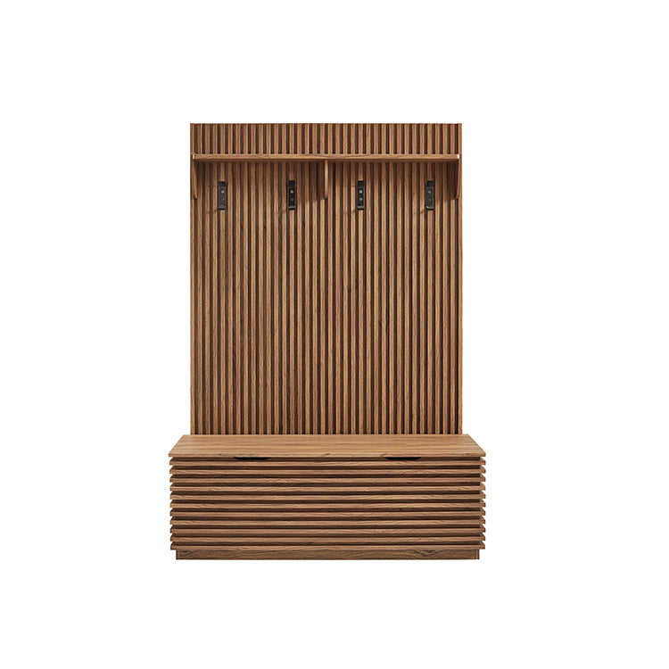 Chateau Storage Bench and Coat Rack, walnut